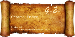 Grotte Endre névjegykártya